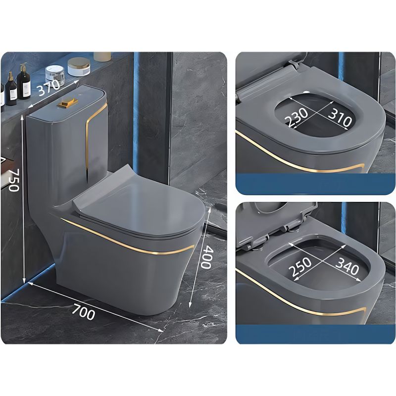Vas WC Lazio, 70x37 cm, rezervor inclus, Alb Gold Line, montaj podea, capac cu soft-close inclus, Royalty Line by Ego