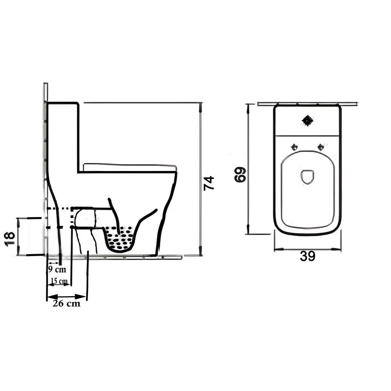 Vas WC Lazio Albastru Terrazo, Rimless, SifonFlush, 69x39 cm, Rezervor Inclus, montaj podea, capac inclus, Royalty Line by Ego