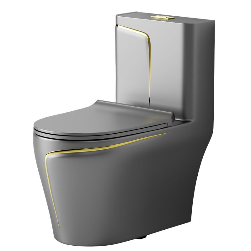 Vas WC Lazio Grey Rimless, 70x37 cm, Rezervor Inclus, montaj podea, capac cu soft-close inclus, Royalty Line by Ego