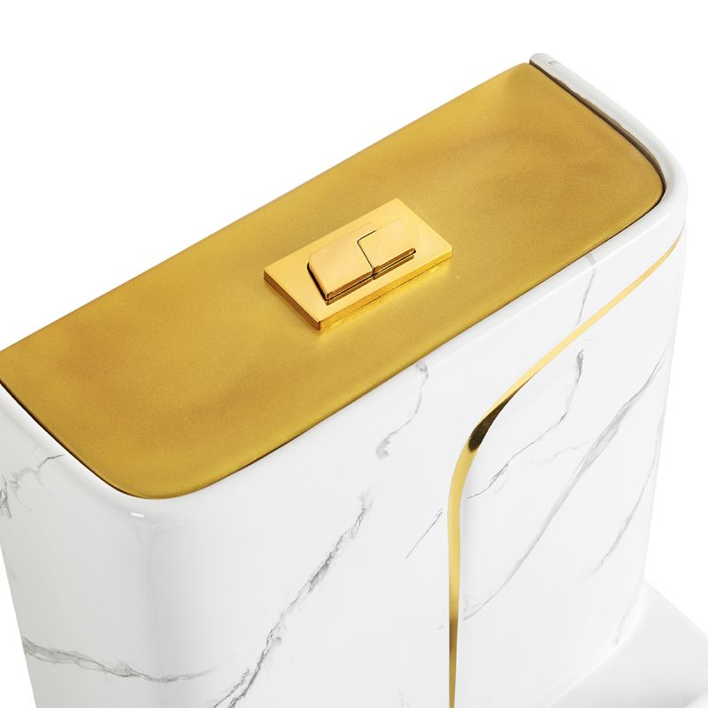 Vas WC Lazio Marble Rimless, 70x37 cm, Rezervor Inclus, Alb, montaj podea, capac cu soft-close inclus, Royalty Line by Ego
