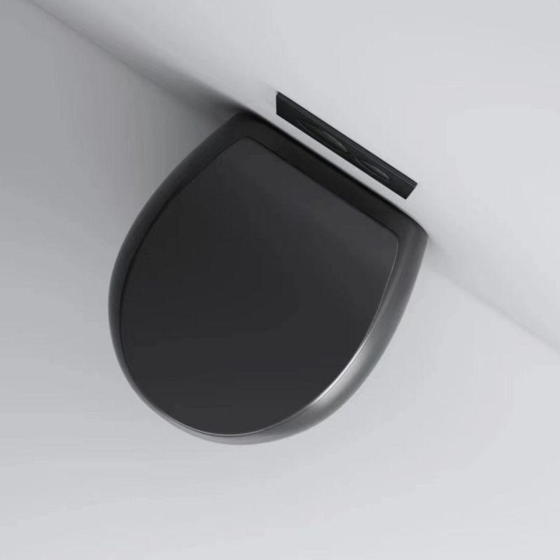 Vas wc, montaj suspendat, Rimless, Negru Mat, Power colour, 47x45 cm, ceramica santiara, capac duroplast cu Soft Close, Roli