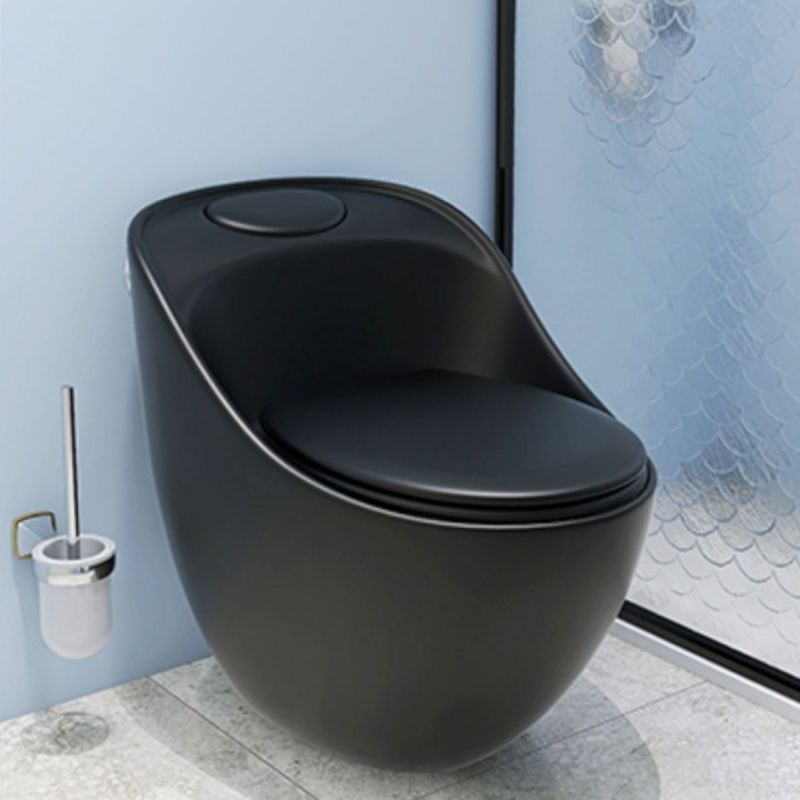 Vas WC New Santa Rimless, 69x46 cm, Rezervor Incorporat, Negru Mat, Power Colour, montaj podea, capac cu soft-close inclus