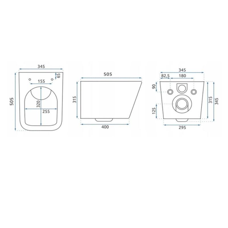Vas WC Rimless, Alb Lucios, montaj suspendat, capac duroplast slim soft-close inclus,  Alfonso