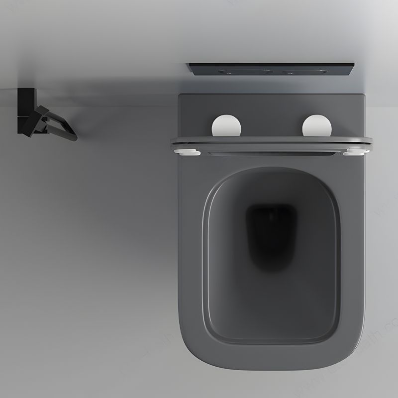 Vas WC Rimless, Gri Mat, Power Color,  montaj suspendat, capac duroplast slim soft-close inclus, Alfonso