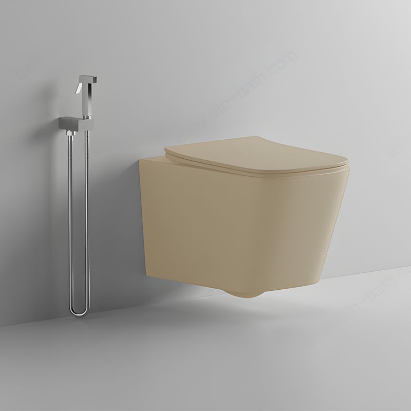 Vas WC Rimless, Jasmine Mat, Power Color,  montaj suspendat, capac duroplast slim soft-close inclus, Alfonso