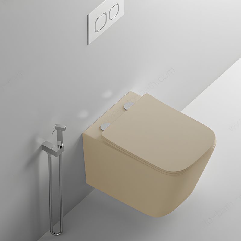 Vas WC Rimless, Jasmine Mat, Power Color,  montaj suspendat, capac duroplast slim soft-close inclus, Alfonso
