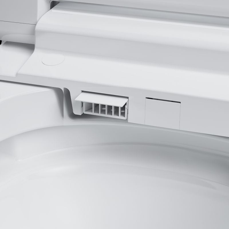 Vas wc smart, functie de bideu, capac incalzit, dezinfectare UV, cadru inclus, afisaj Led, Functii avansate, 59x38, Alb, Ralph