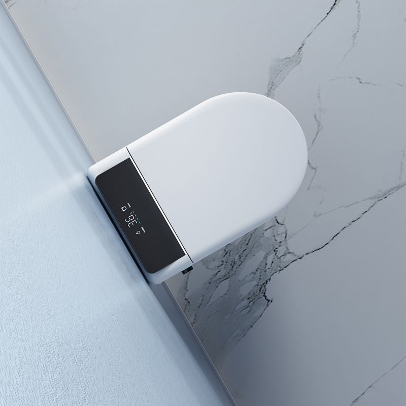 Vas wc smart, functie de bideu, capac incalzit, dezinfectare UV, cadru inclus, afisaj Led, Functii avansate, 59x38, Alb, Ralph