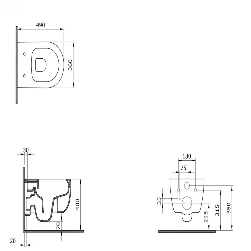 Vas WC Verde, Power Colour, semi-mat, 49x36 cm, montaj suspendat, capac duroplast soft-close easy off, Molis