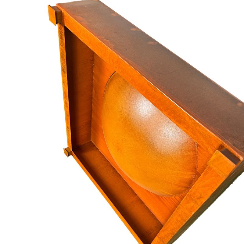 Vatra de foc, semineu, otel corten, 80x80x20 cm, Magma
