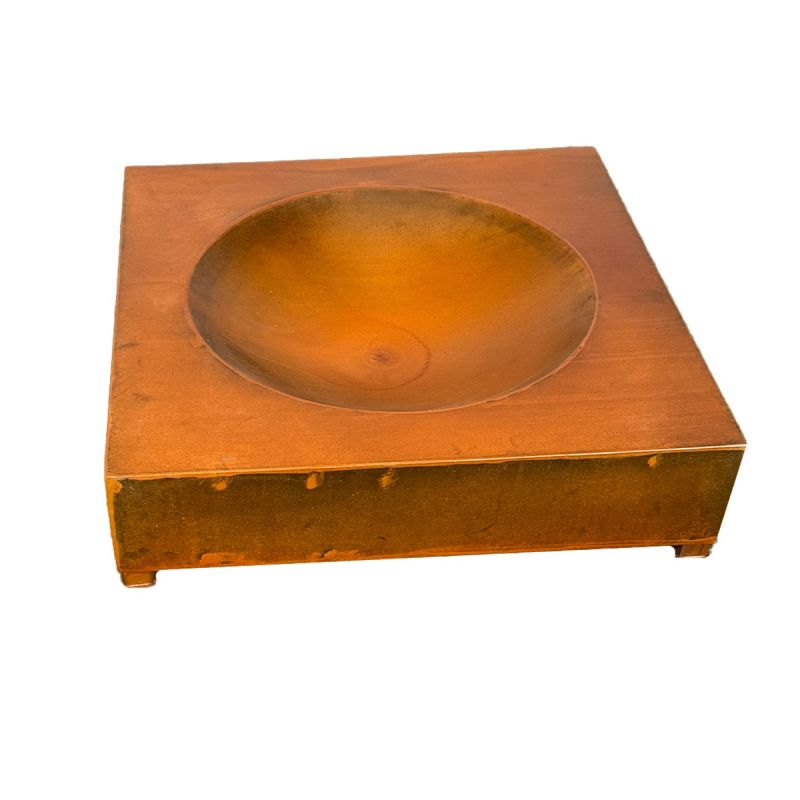 Vatra de foc, semineu, otel corten, 80x80x20 cm, Magma