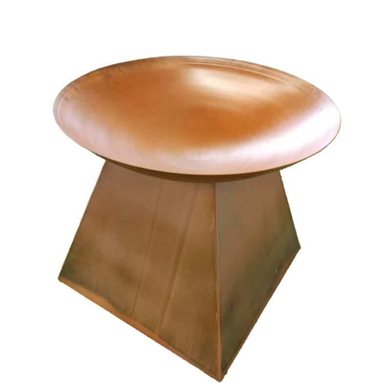 Vatra de foc, otel corten de 2.5 cm, suport  lemne, dia 80 x H 70 cm, Vulcanis