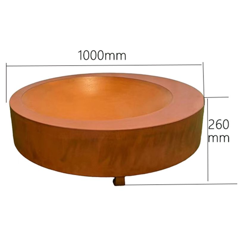 Vatra de foc, semineu, otel corten, dia 100 x H 26 cm, FlamaDomo