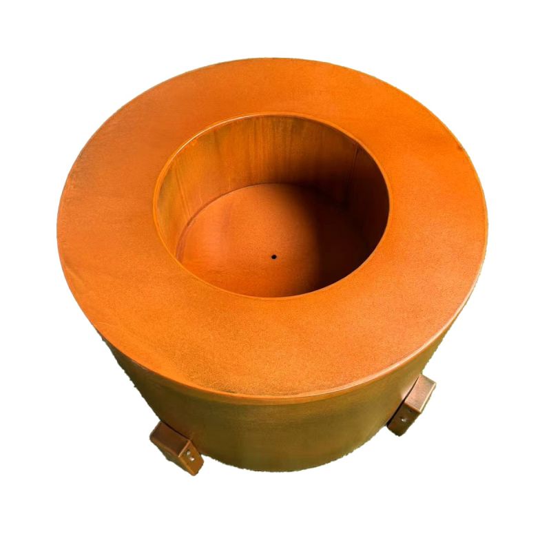 Vatra de foc, semineu otel corten, dia 72 x H 60 cm, Aurora