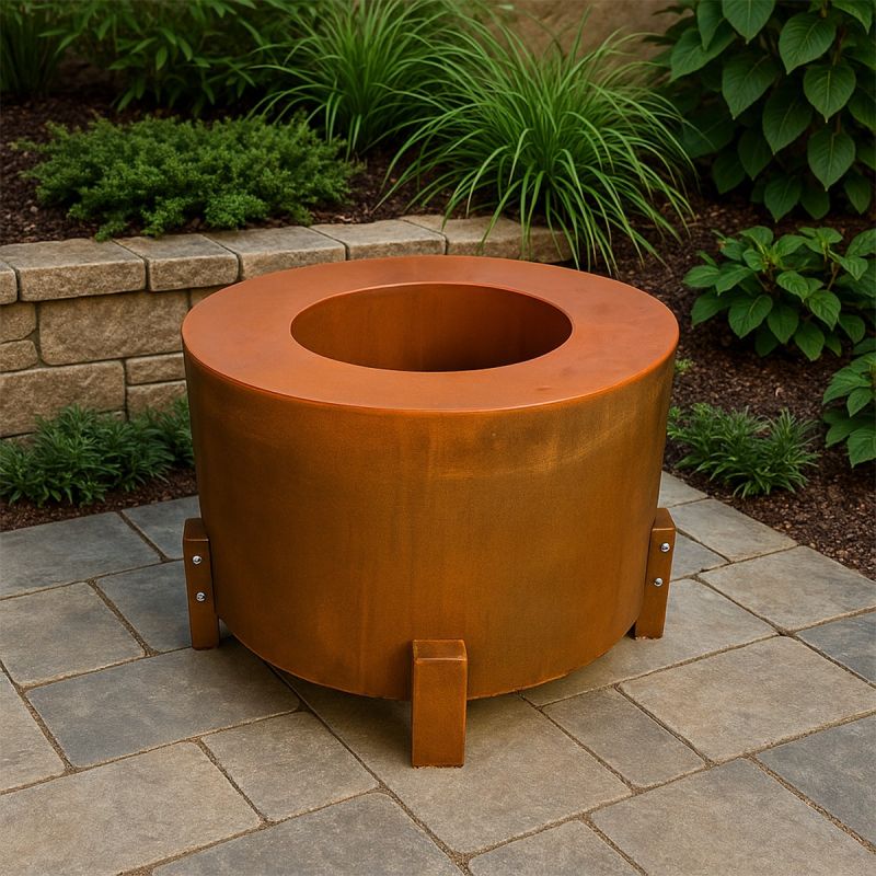 Vatra de foc, semineu otel corten, dia 72 x H 60 cm, Aurora