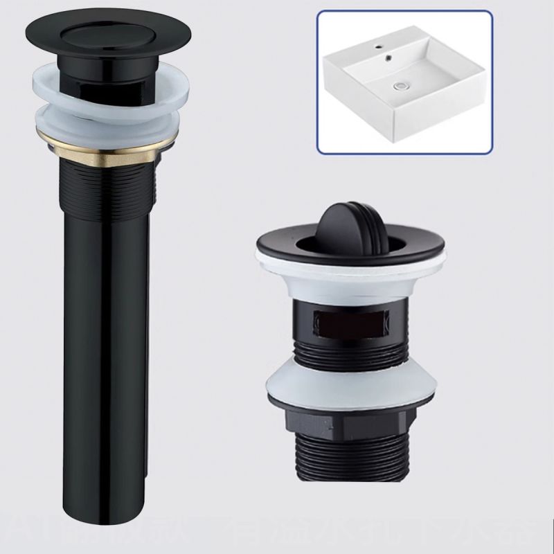 Ventil cu preaplin, sistem bounce, negru mat, alama, cu etansare din silicon, Aria