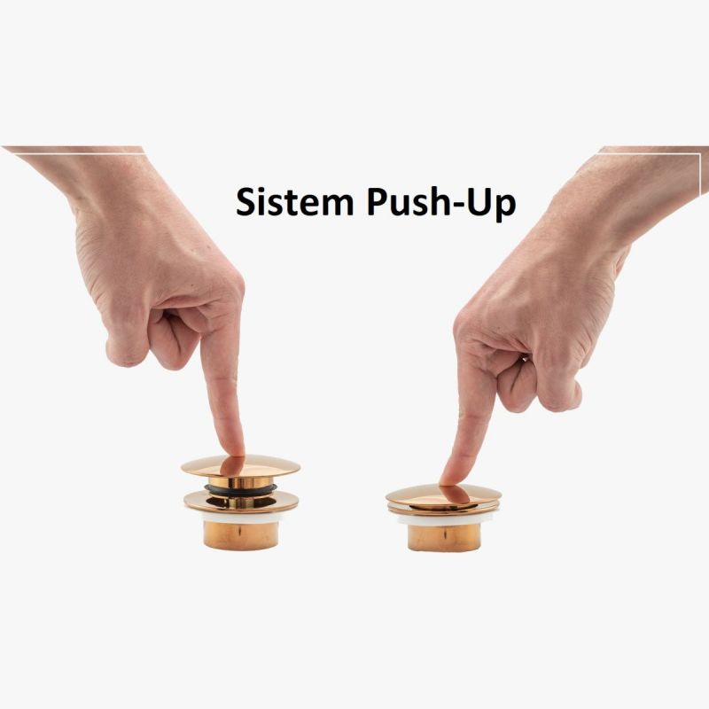 Ventil Universal klik-klak, actionare push-up, finisaj Alb